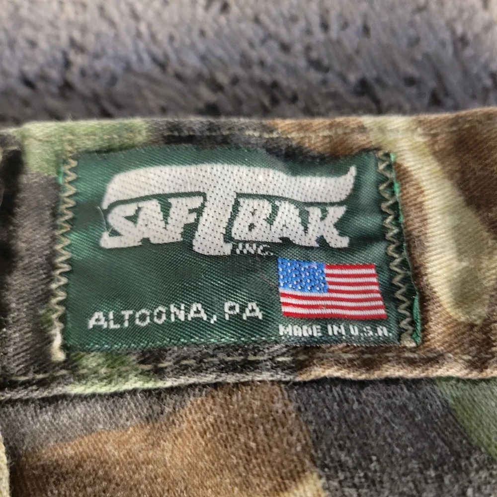 Vintage SafTBak Pants Mens 32x30 Camo Cargo Hunting Streetwear Made In USA